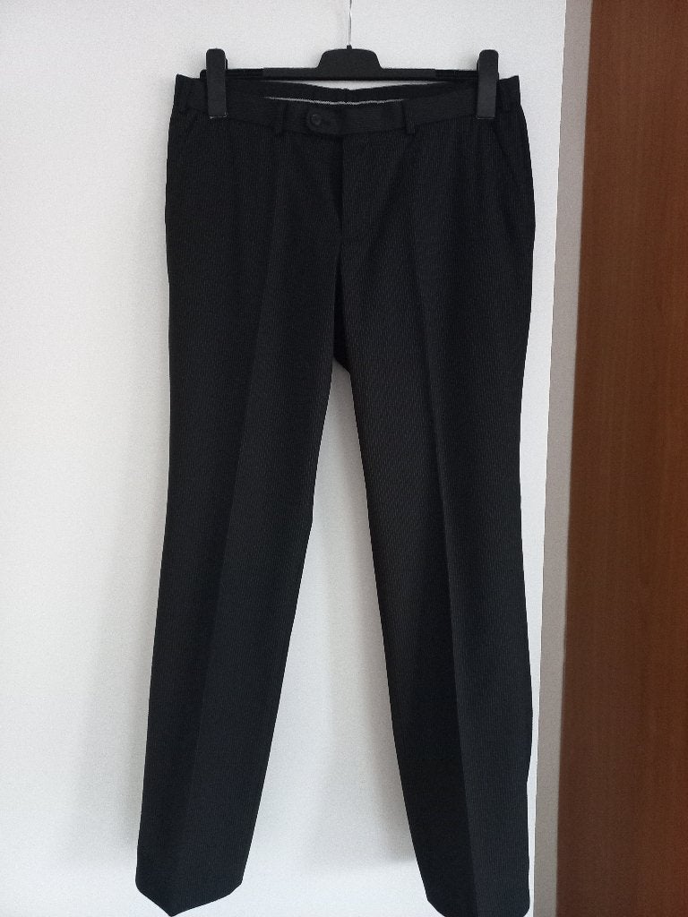 Angelo Litrico heren krijtstreep pantalon maat 52, Kleding | Heren, Maat 52/54 (L), Angelo Litrico, Zwart, Ophalen of Verzenden