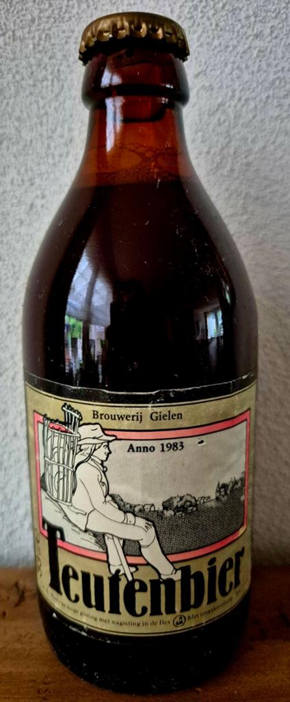 1988 fles TEUTEN bier br. GIELEN NEERPELT. Verzamelen, Ophalen of Verzenden, Zo goed als nieuw, Flesje(s), Overige merken