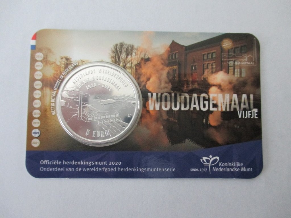 Coincard het Woudagemaal vijfje 2020, Ophalen of Verzenden, Koningin Beatrix, Euro's, Setje