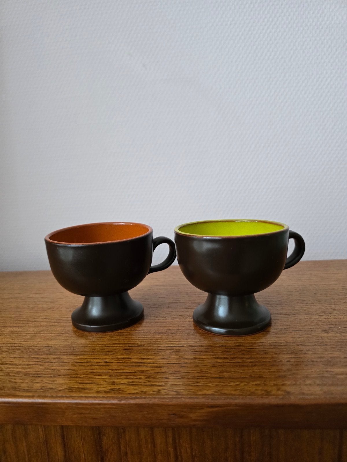 Vintage Space Age Voetbekers Keramiek - Jaren '60/'70, Ophalen of Verzenden