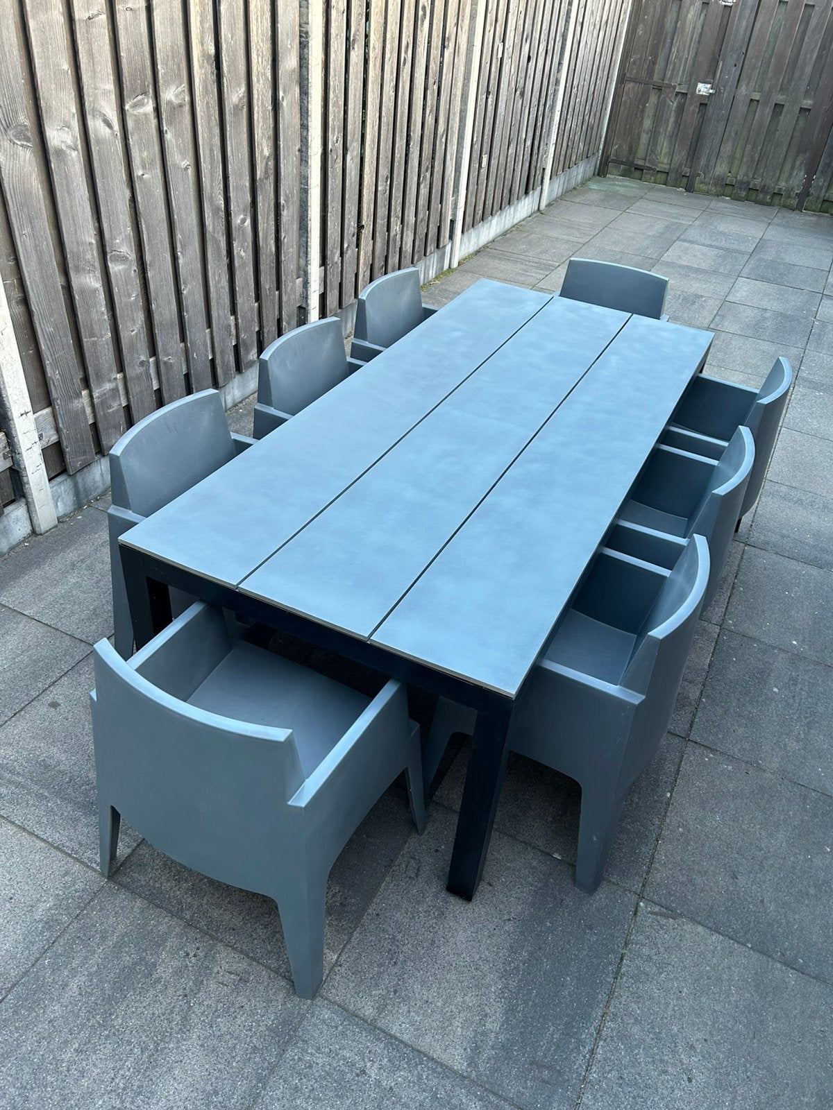 Nette en stevige Tuinset aluminium tafel en 8 stolen, Ophalen, Aluminium, Tuinset, Eettafel