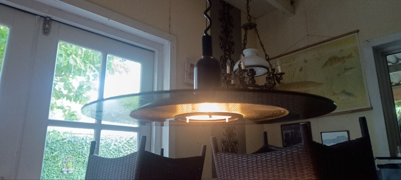 Retro Hanglamp Groen Glas - Variabele Lengte, Gebruikt, Glas, Retro, Vintage, Industrieel, E27 (groot)