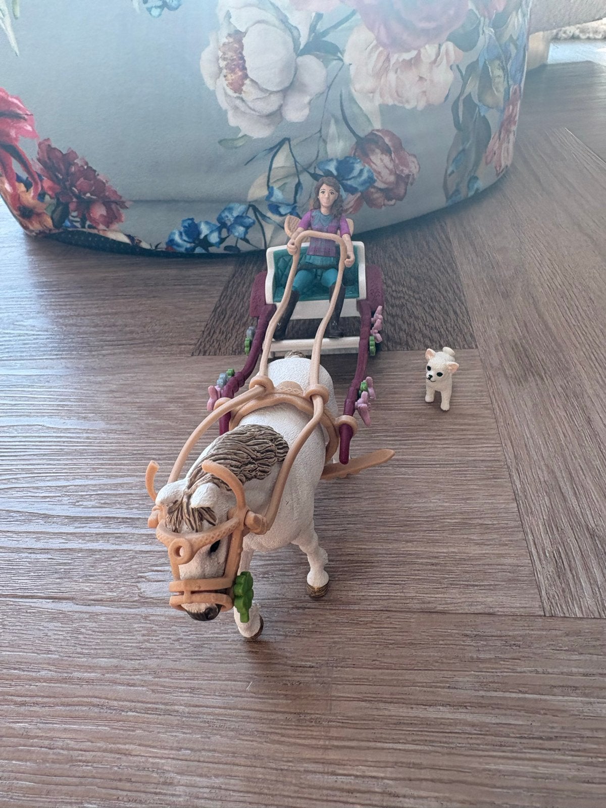Schleich paard met koets en figuur plus hondje, Ophalen, Gebruikt, Jongen of Meisje