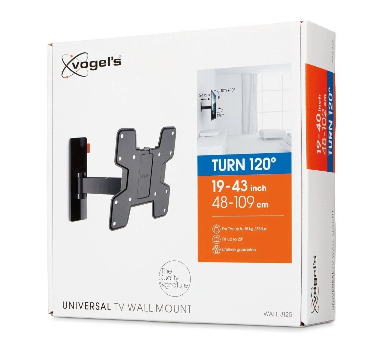 Vogel's WALL 3125 Draaibare tv-beugel 19-43 inch, Ophalen of Verzenden, Zo goed als nieuw