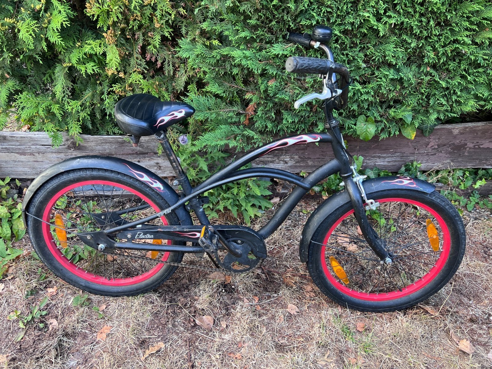 Electra Hawaii / Straight 8 (20 inch) zwart met vlammen, Gebruikt, Velgrem, Minder dan 49 cm, Ophalen