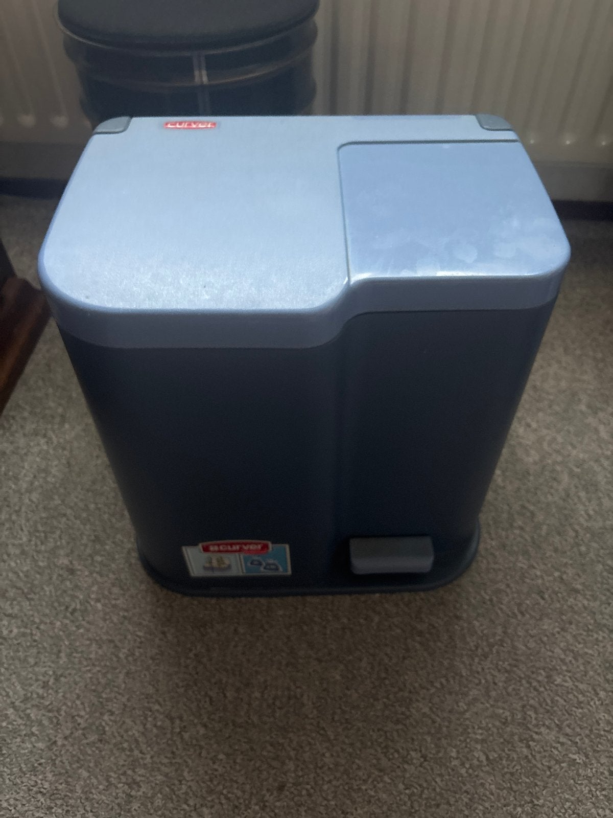 Curver Pedaalemmer 6L en 15L - Grijs, Ophalen, Kunststof, Gebruikt, Met pedaal