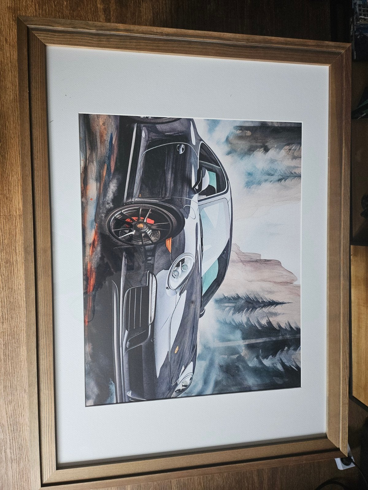 mooie houten lijst met foto, Antiek en Kunst, Ophalen