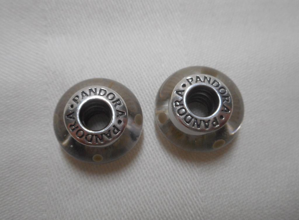 Pandora set 2 murano bedels zilveren kern nr.210, Verzenden, Pandora, Zo goed als nieuw, 2 of 3 bedels