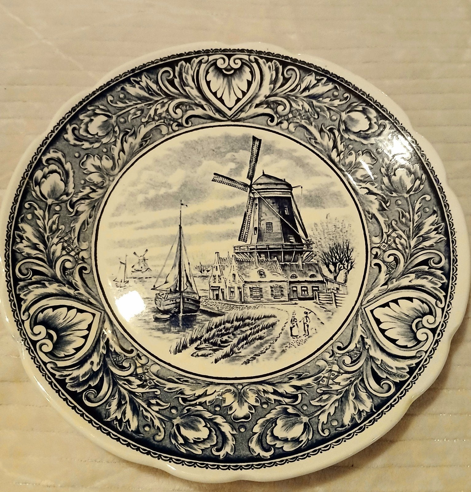 Klassiek Delfts Blauw Wandbord - Boch Frères Keramis (Molen, Ophalen of Verzenden