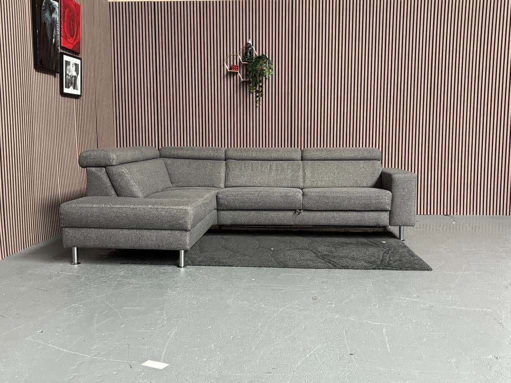 GRATIS LEVERING InHouse Slaapbank Grijs 280x220 GEREINIGD, Huis en Inrichting, Banken | Bankstellen, 250 tot 300 cm, Hoekbank