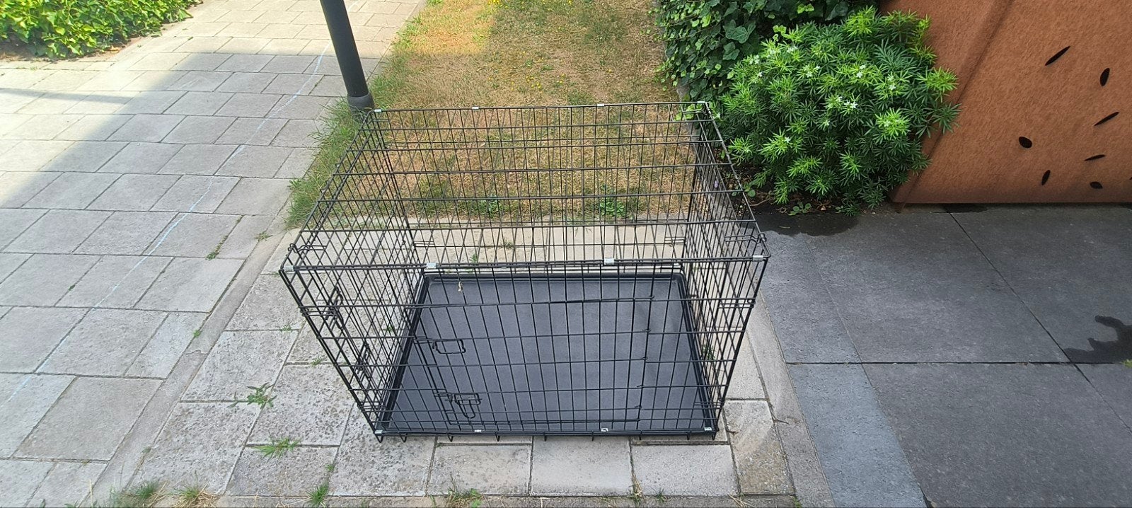 Opvouwbare zwarte hondenbench groot, Ophalen, Gebruikt