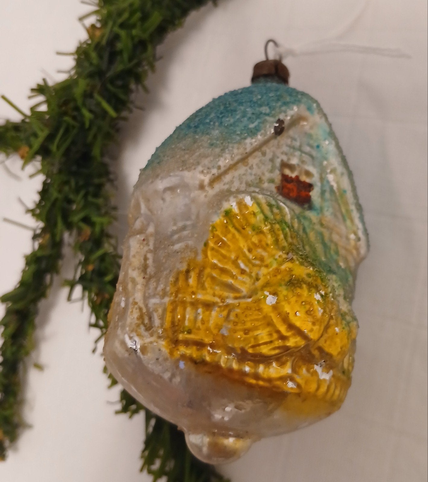Oude Antieke kerstbal huis met kalkoen, Diversen, Verzenden, Gebruikt
