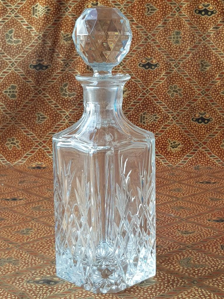 Mooie zware oude Engelse whiskykaraf van kristal 27,4 cm., Ophalen of Verzenden
