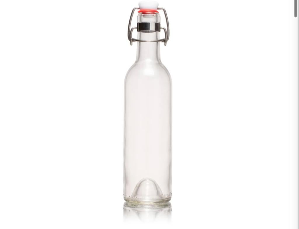 Duurzame Glazen Fles met Beugelsluiting, 50 tot 75 cm, Wit, Nieuw, Ophalen of Verzenden