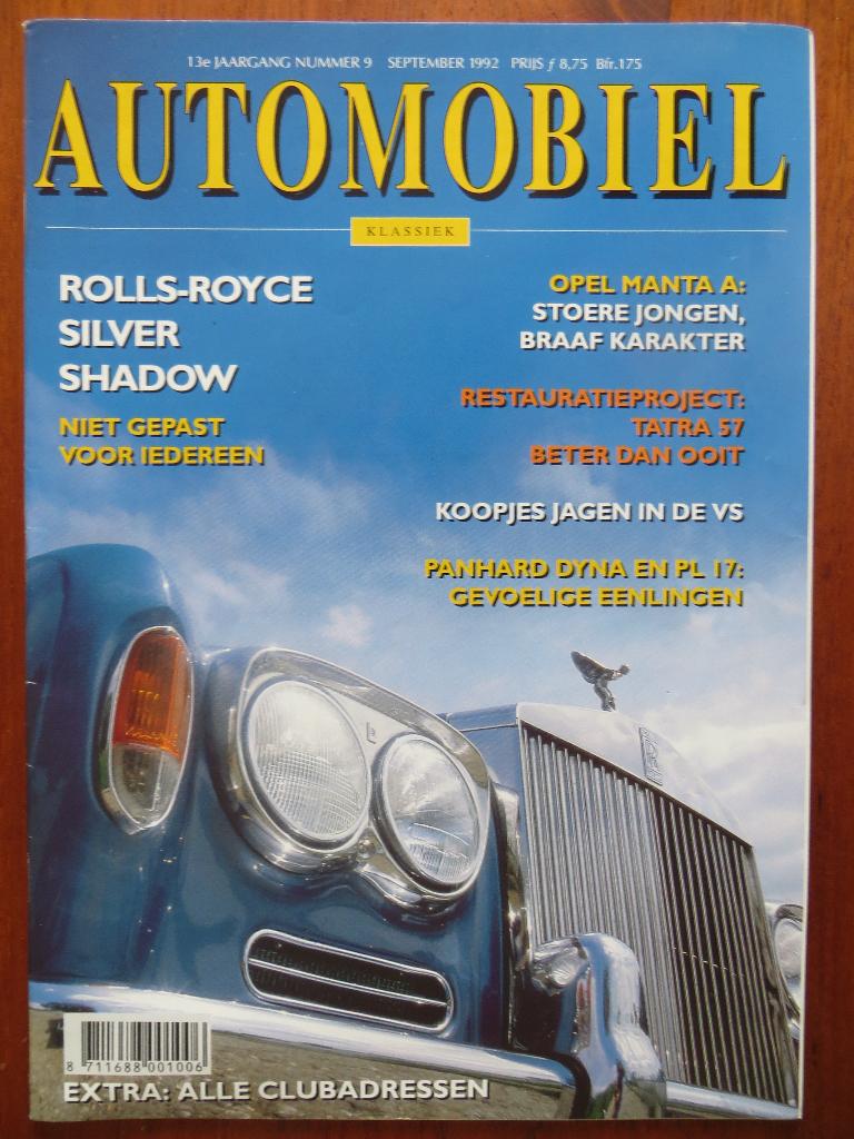 Het Automobiel 9 1992 Tatra 57, Manta A, Silver-Shadow, PL17, Ophalen of Verzenden, Nieuw, Opel