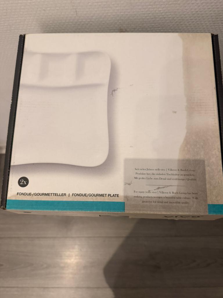 Vivo by Villeroy & Boch Fondue-/Gourmetborden (set van 2), Ophalen, Zo goed als nieuw, Porselein, Overige stijlen