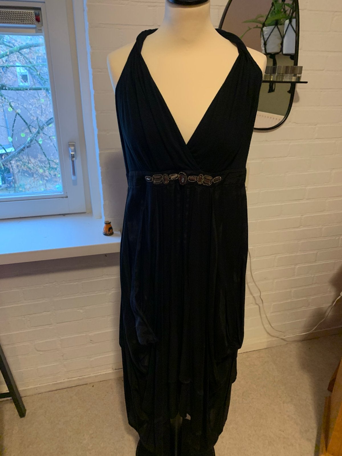 Jurkje Bandolera, Kleding | Dames, Jurken, Ophalen of Verzenden, Zo goed als nieuw, Maat 38/40 (M), Zwart