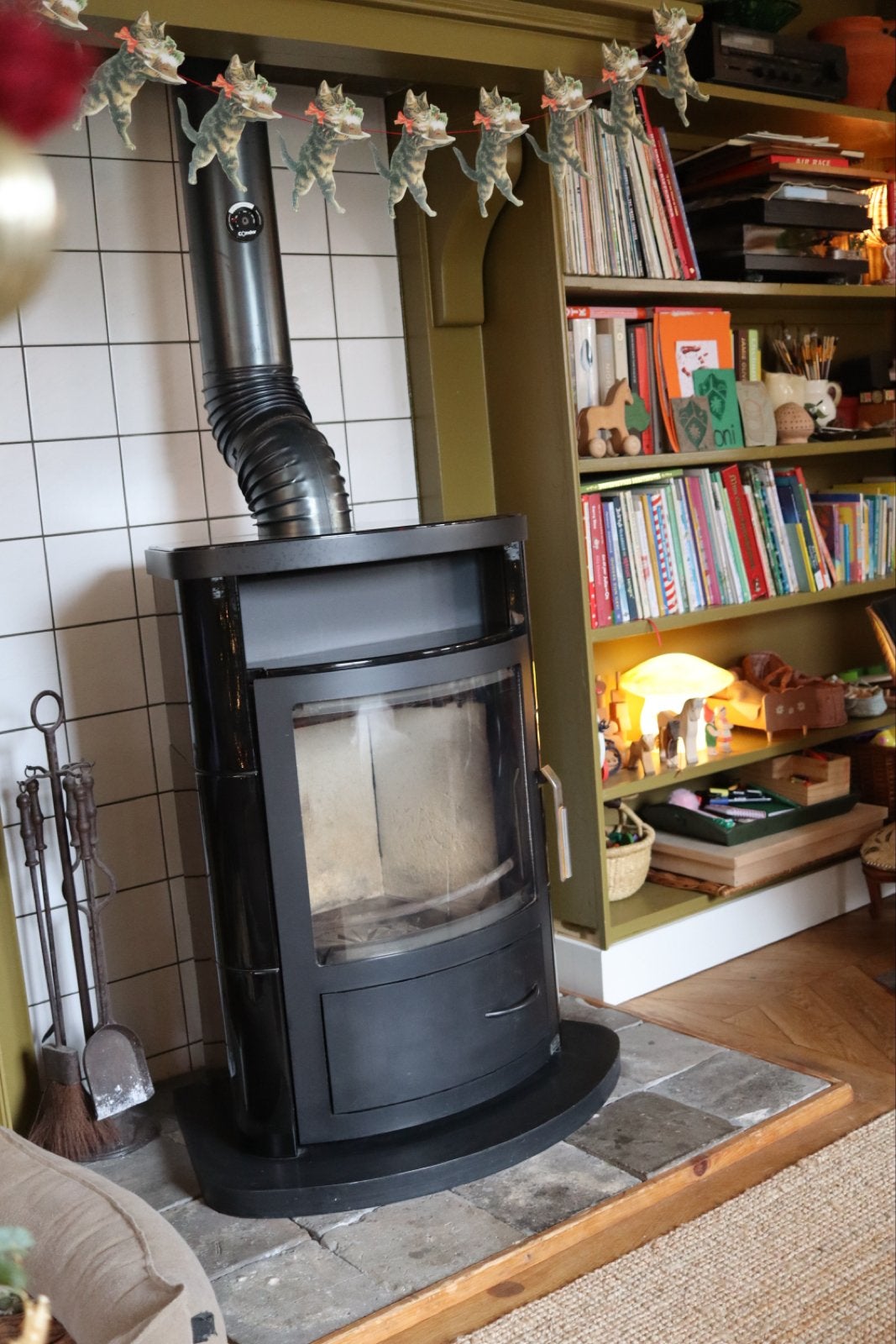 Vesta speksteen houtkachel - 9kw - Vrijstaand en sfeervol, Ophalen, Gebruikt, Houtkachel, Vrijstaand