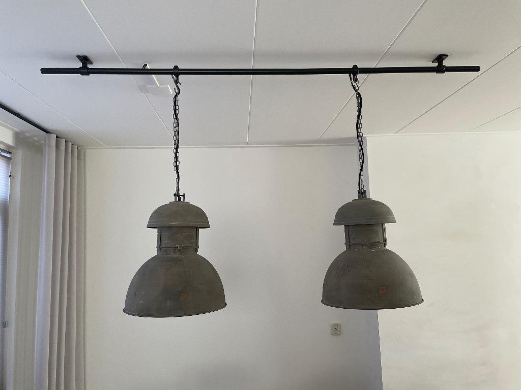 Industriële Lampen HK Living 2 stuks incl. Plafond steun, Ophalen, Metaal, Minder dan 50 cm