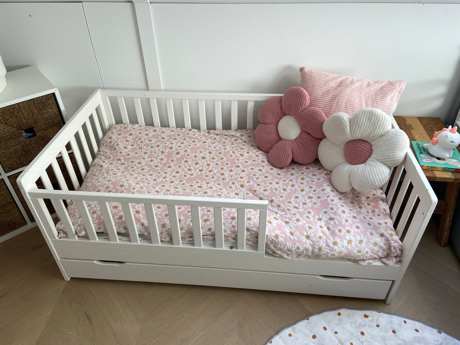 Peuterbed petit amelie Plume inclusief lade en matras, Ophalen, Gebruikt, 70 tot 85 cm, 140 tot 160 cm