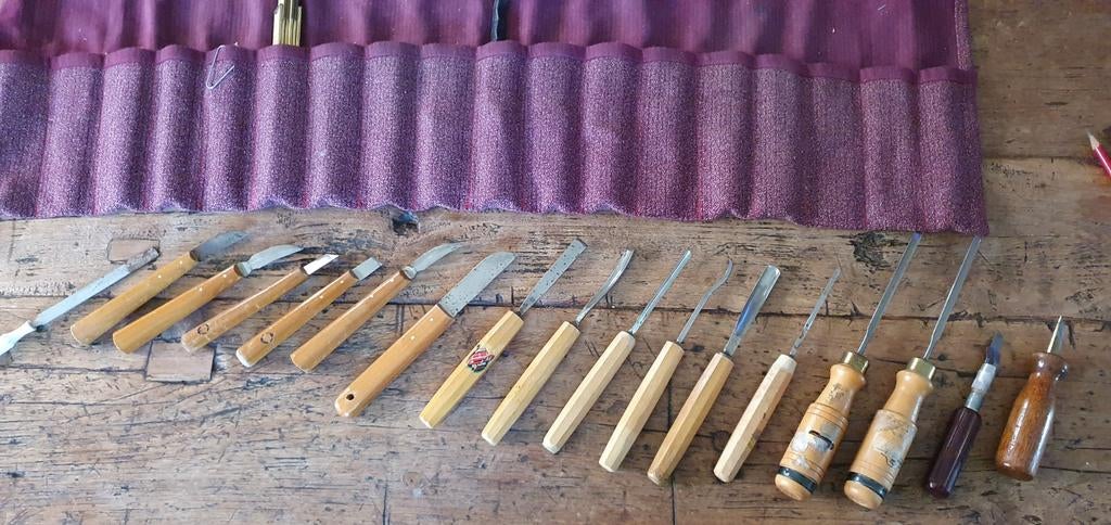 Grote set gutsen beitels houtsnijwerk Skandia Spannsage, Ophalen of Verzenden