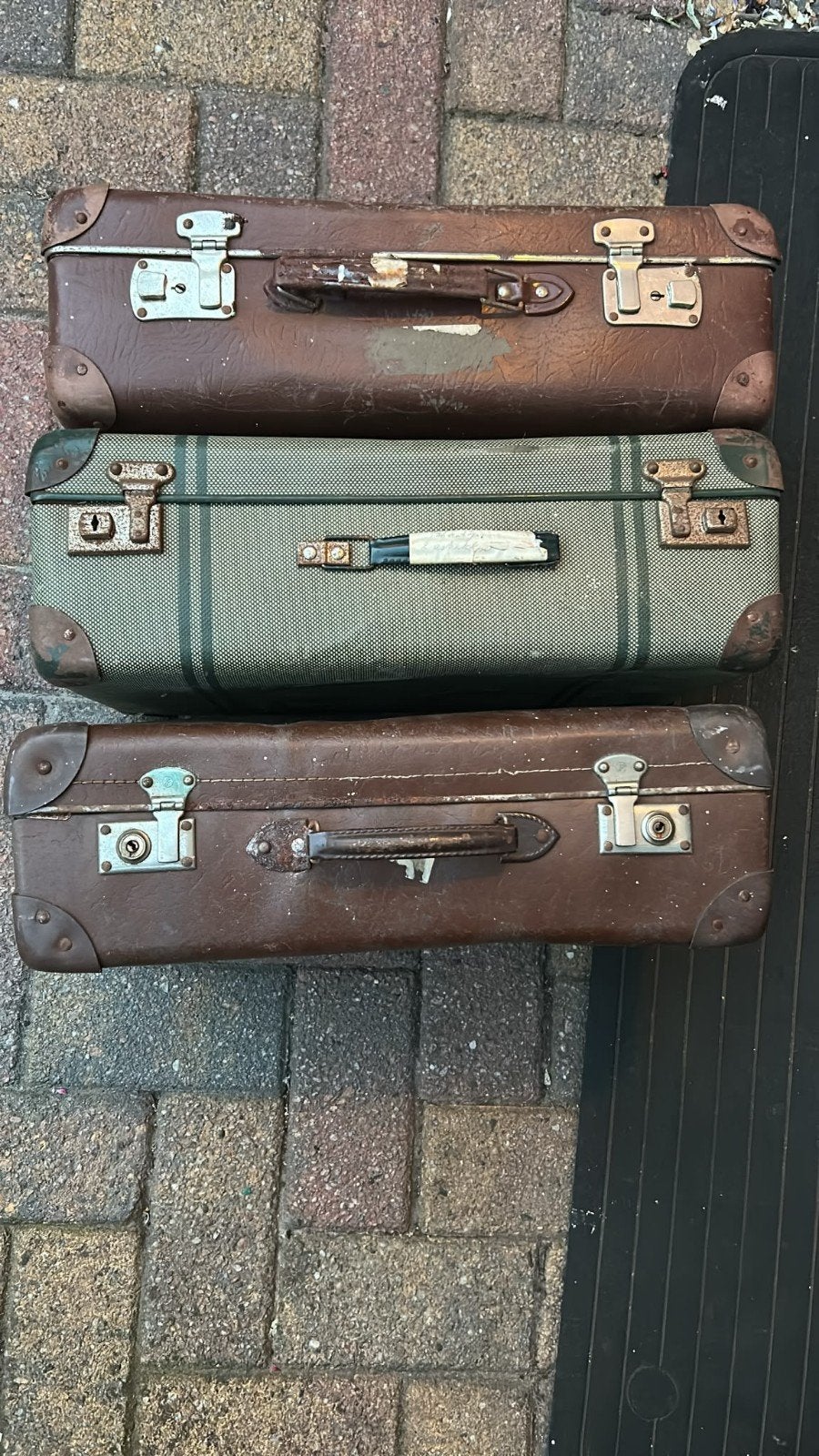 Drie oude koffers, Ophalen of Verzenden
