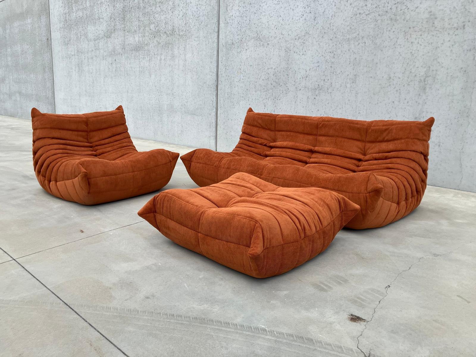 Burnt Orange Togo modular seating corner sofa, new condition, Huis en Inrichting, Ophalen of Verzenden, B&B Italia knoll ligne roset cassina artifort sede vitra edra