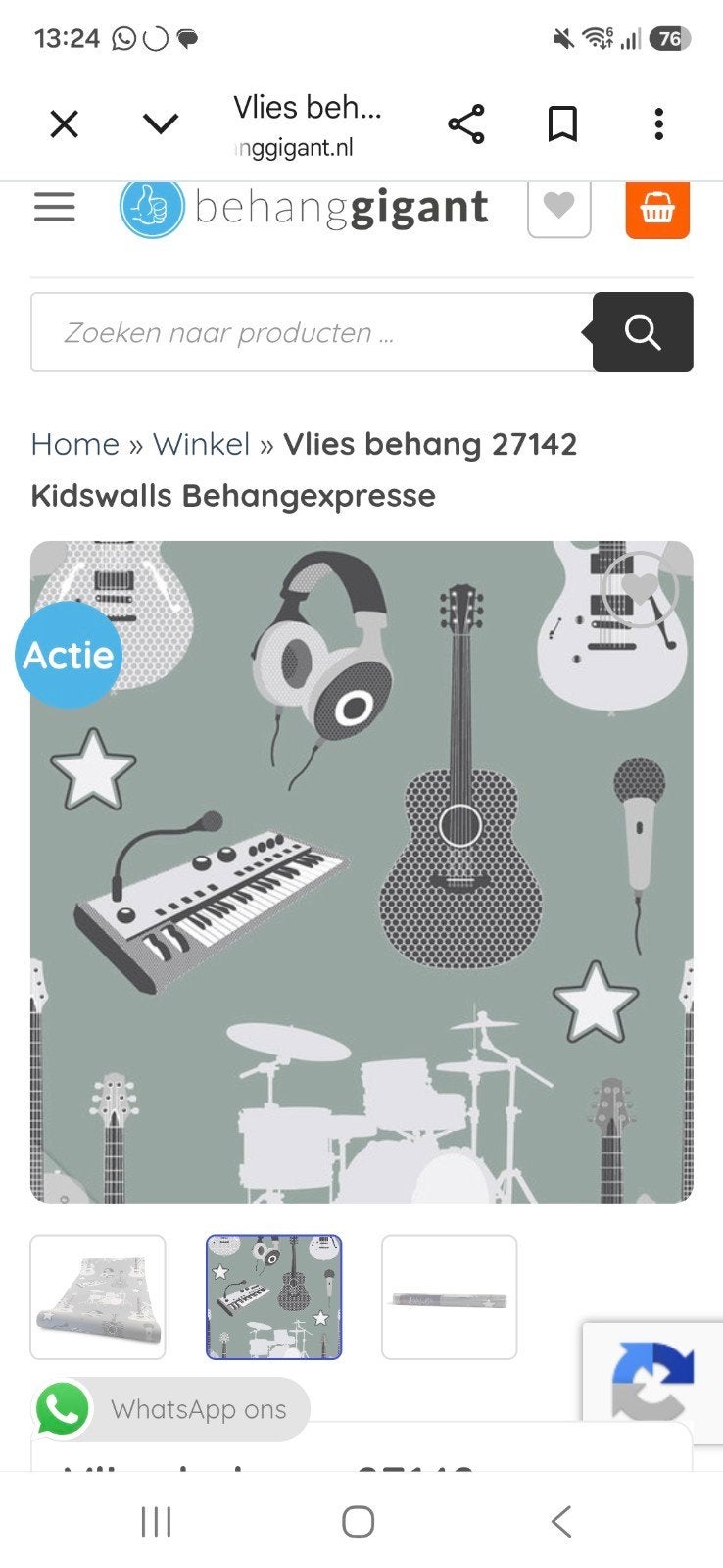 KidsWalls Vliesbehang Muziekinstrumenten Patroon, Zwart, Overige patronen, Overige merken, Modern