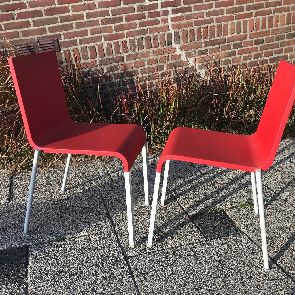 10 Vitra MVS 03 .03 design stoelen stoel rood stapelbaar, Kunststof, Gebruikt, Ophalen of Verzenden, Nvt