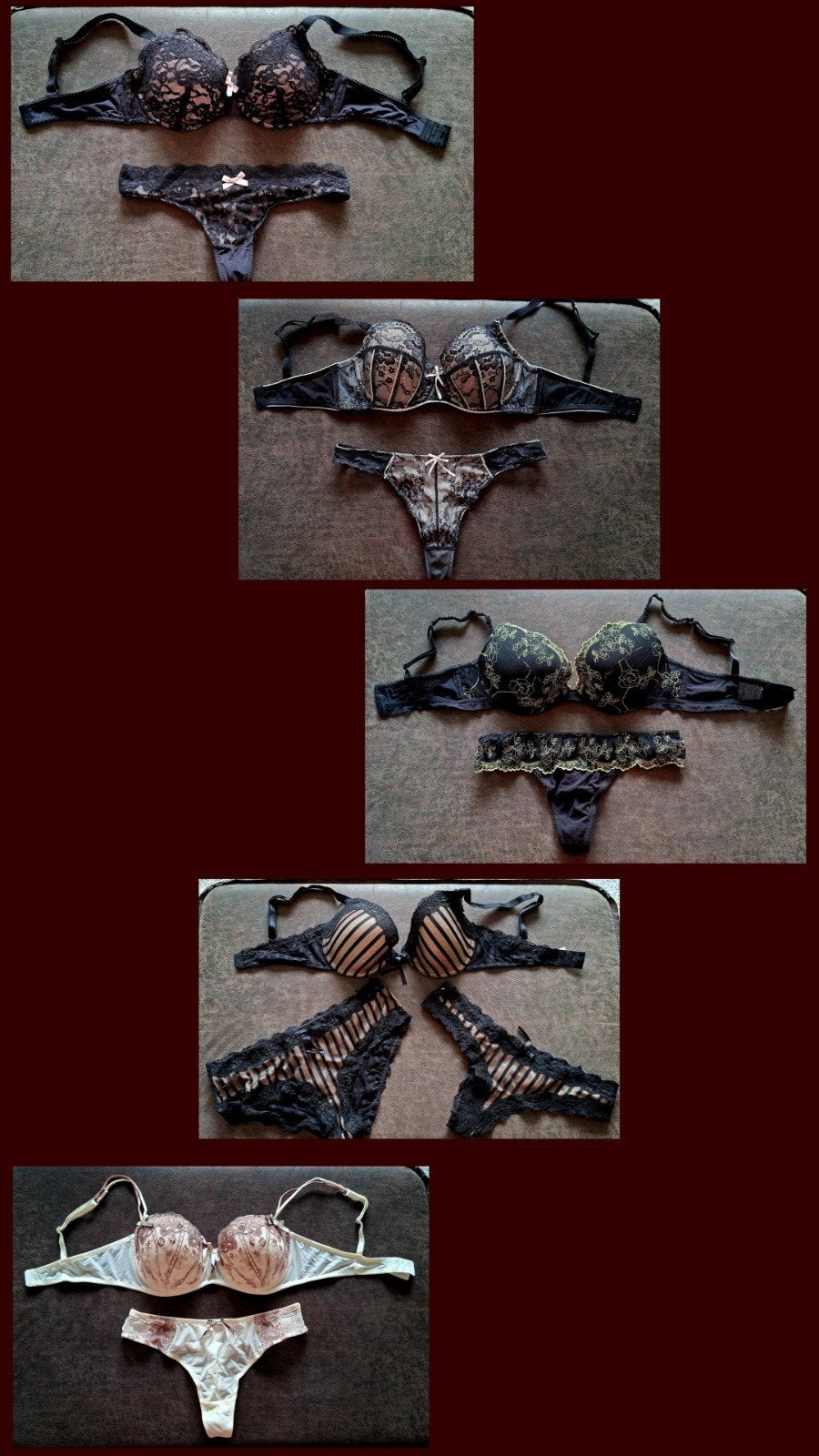 5 sexy lingeriesetjes bestaande uit BH 75D en string M, Kleding | Dames, Ondergoed en Lingerie, Verzenden, Setje