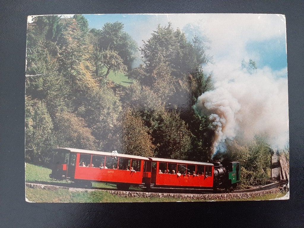 Stoomtrein Brienz- Rothorn Bahn met Loc. 7, mooi stempel, Verzenden, Gebruikt, Trein, Kaart of Prent