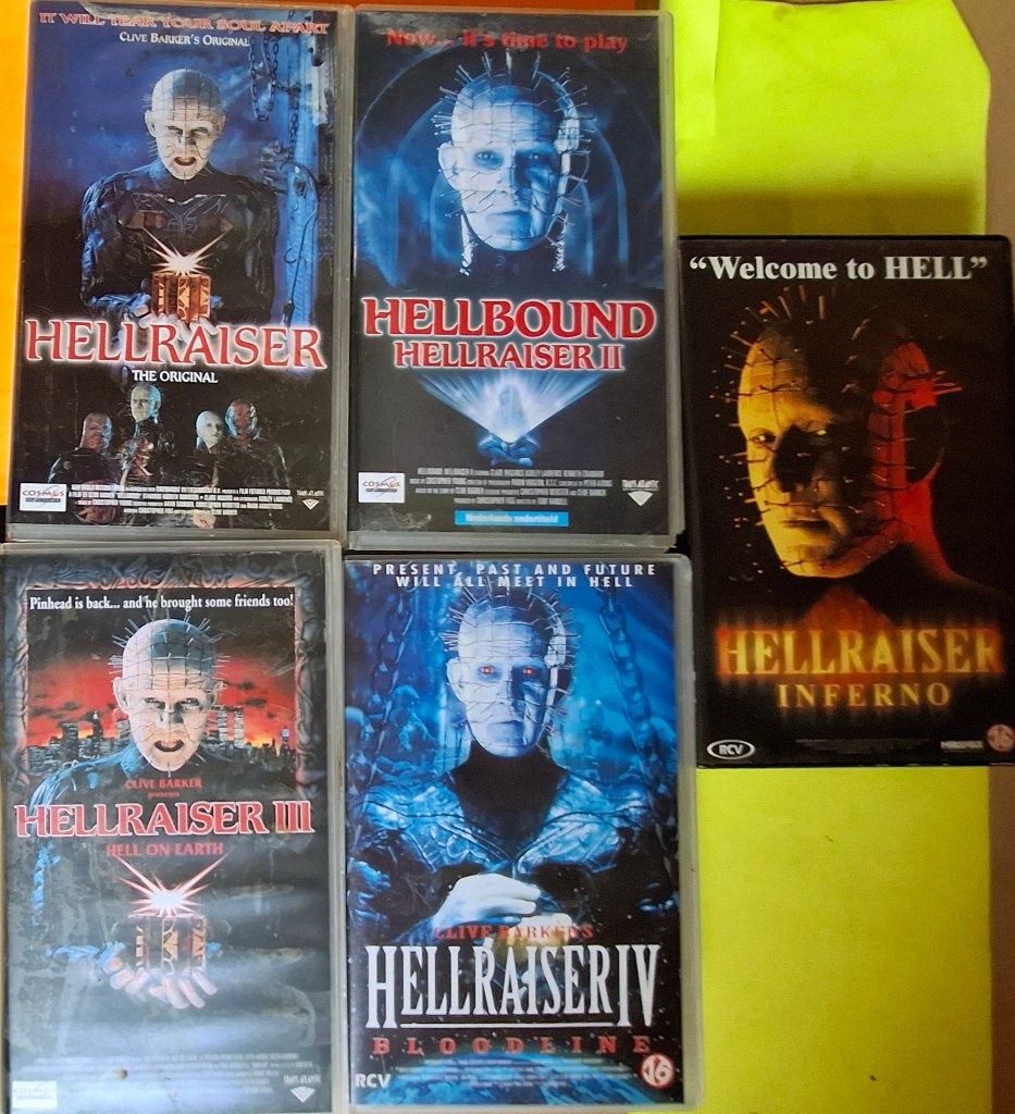 Hellraiser 1 t/m 5 - 5xVHS - Cosmos Video, Horror, Nederlands ondertiteld, Engels, Alle leeftijden