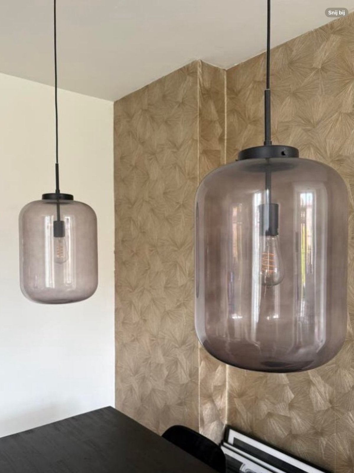 2 mooie hanglampen, Ophalen, Zo goed als nieuw, Glas, Minder dan 50 cm