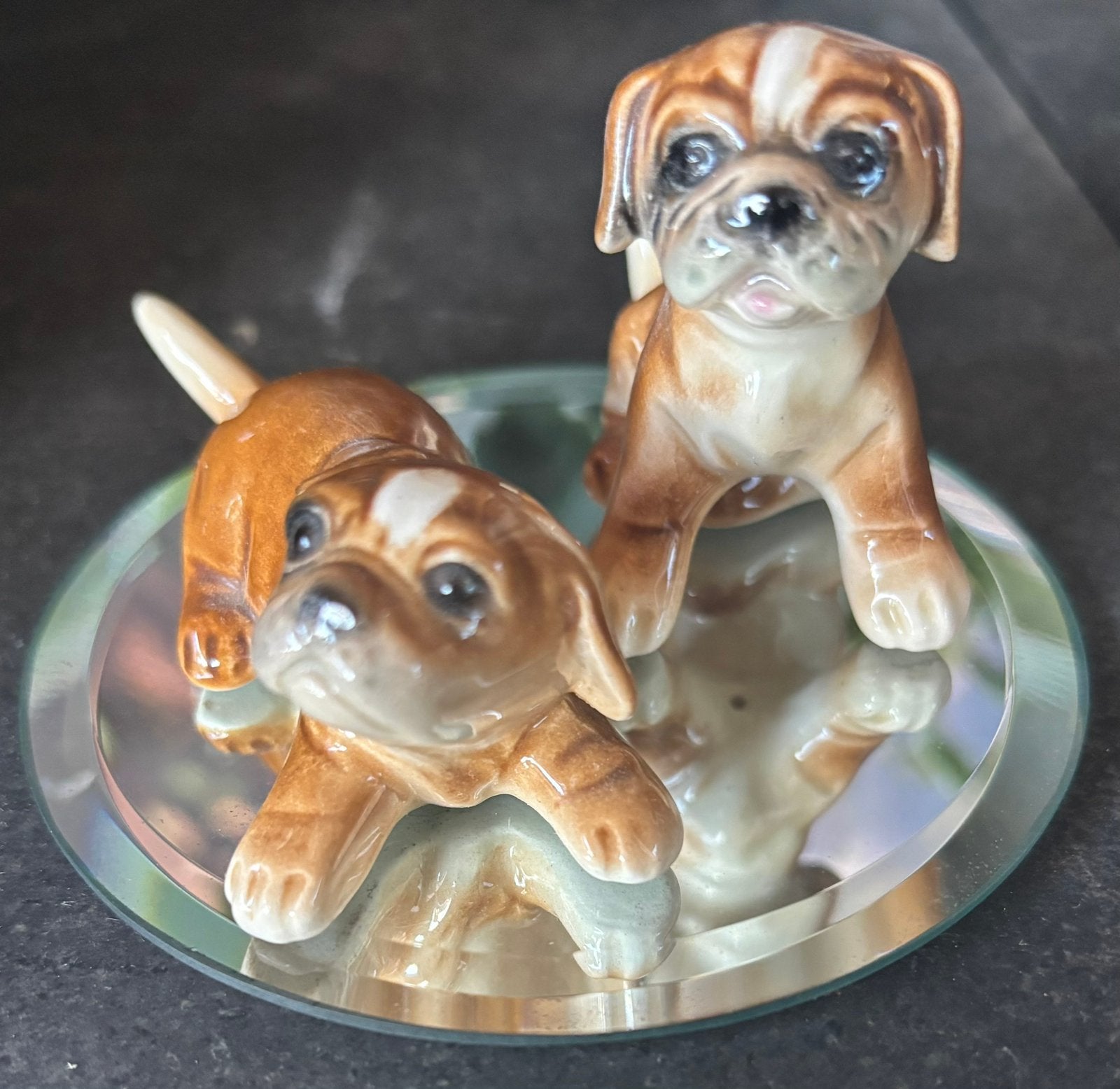 Set van 2 Goebel handbeschilderde Midcentury Boxerpuppy’s, Verzamelen, Ophalen of Verzenden, Zo goed als nieuw, Dier