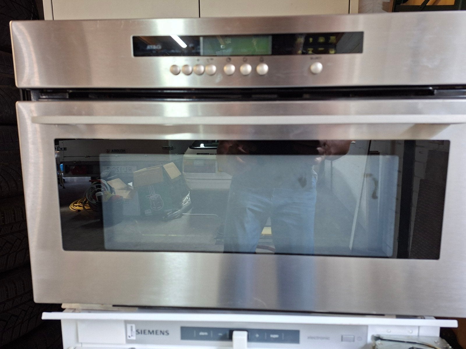 Atag mc3011cuu combi oven 38cm, Ophalen, Minder dan 45 cm, Gebruikt, 60 cm of meer