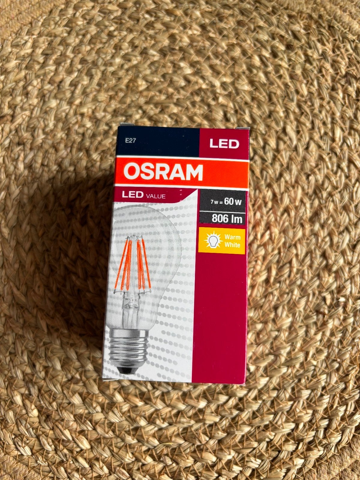 OSRAM LED LAMP E27 Warm Wit 7W ( 60W) 806 lm - 5 VOOR €10 !!, Ophalen of Verzenden, Nieuw