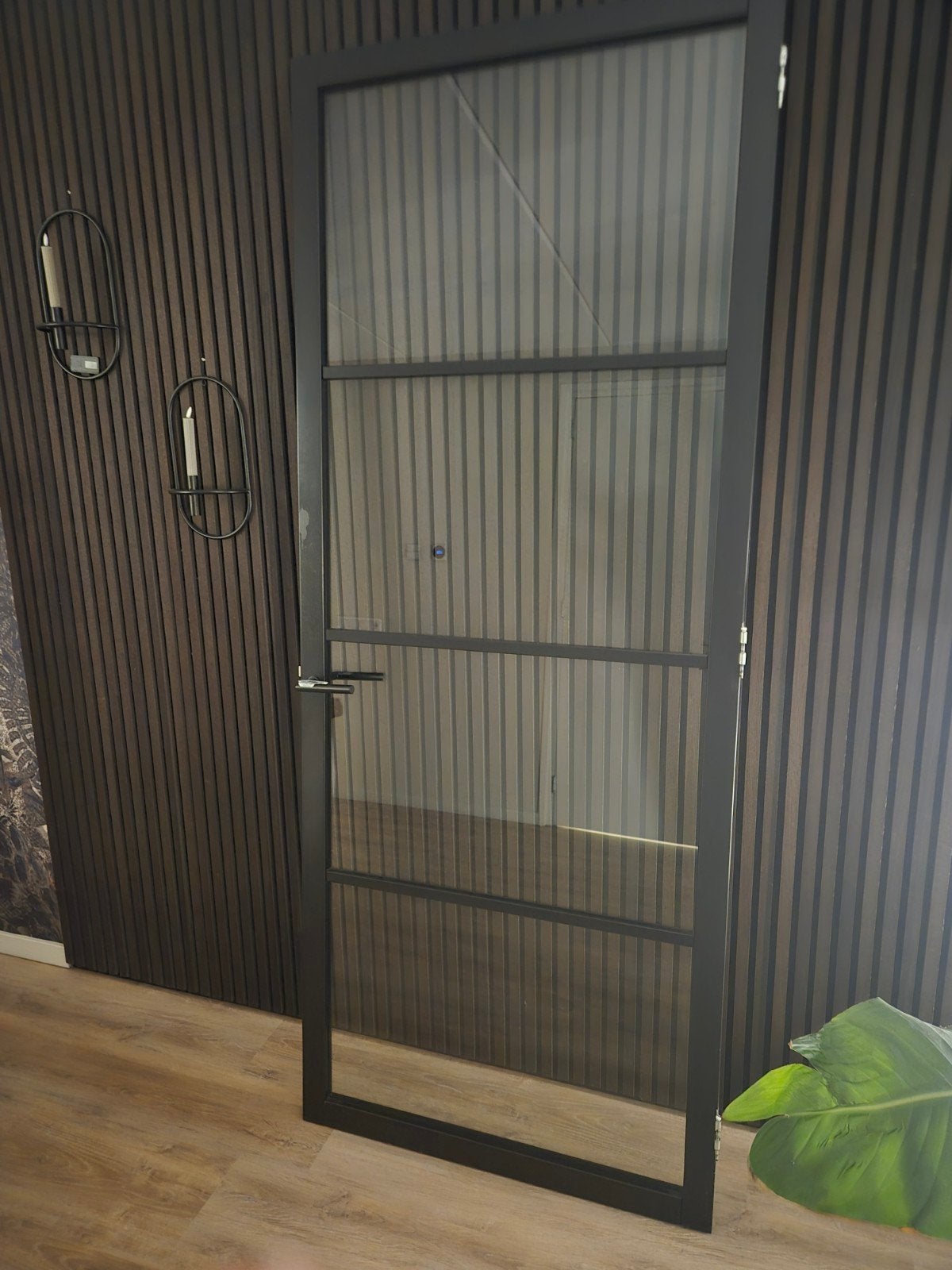 Houten taatsdeur 231.5x93cm zwart., Ophalen, Gebruikt, 80 tot 100 cm, 215 cm of meer
