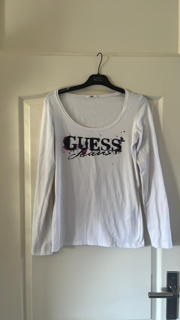Guess shirt lange mouwen dames xl, Wit, Maat 46/48 (XL) of groter, Ophalen of Verzenden, Zo goed als nieuw