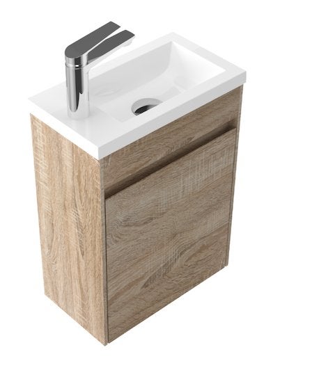 Toiletmeubel, licht eiken, wastafel + onderkast, Elin 40, Ophalen of Verzenden, Nieuw