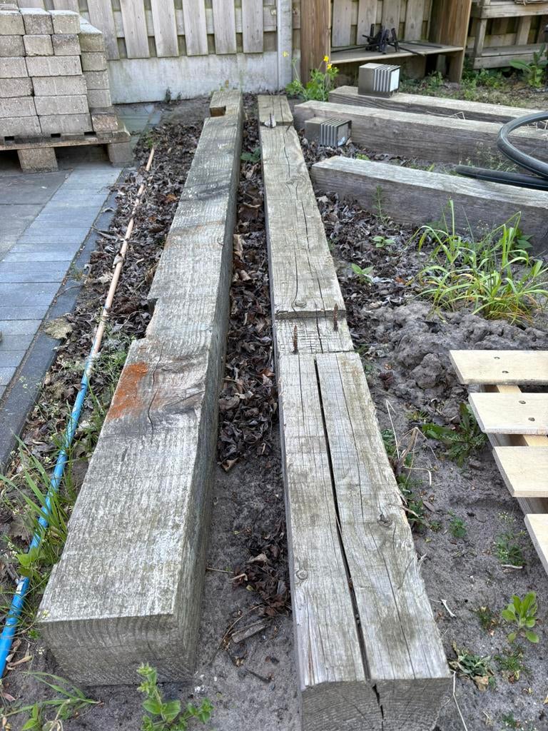 Balken Douglas hout, Tuin en Terras, Palen, Balken en Planken, Ophalen, Gebruikt, 250 cm of meer, Balken