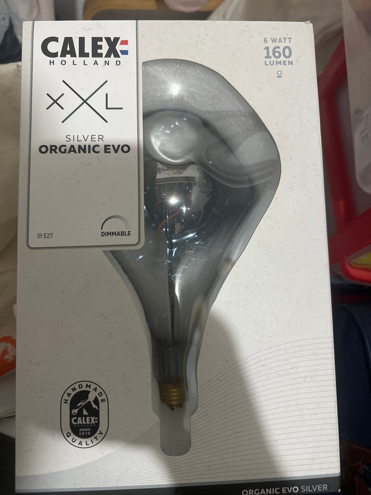 Calex XXL Organic Evo Silver E27 Dimbare LED Lamp, Nieuw, Zilver, Dimbaar, E27 (groot)