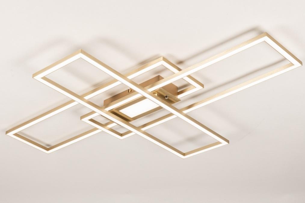 led plafondlamp afstandsbediening goud tafel bank bed lamp, Huis en Inrichting, Ophalen of Verzenden, Nieuw, Minder dan 50 cm
