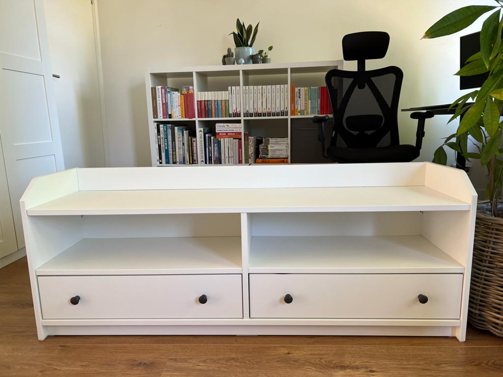 Ikea TV meubel wit - 138x36x54 cm, Overige materialen, Gebruikt, 100 tot 150 cm, Ophalen of Verzenden