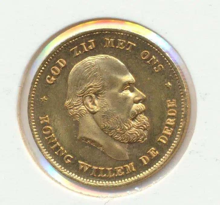 Nederland gouden tientje 1875 Willem 3, Ophalen of Verzenden, Koning Willem III, 10 gulden, Goud