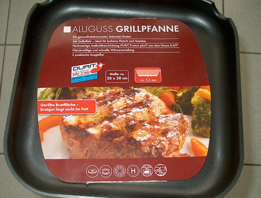 Aluguss grill pan, Huis en Inrichting, Keuken | Potten en Pannen, Met schenktuit, Ophalen, Zo goed als nieuw, Overige materialen