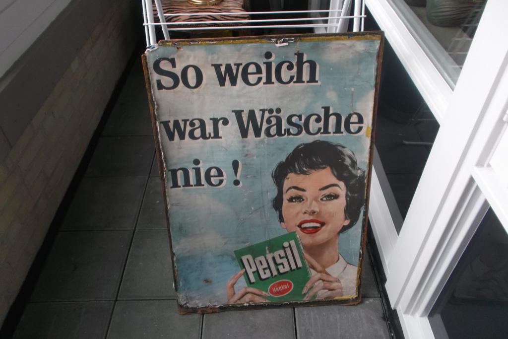 Oude PERSIL { HENKEL } poster, Verzamelen, Ophalen of Verzenden, Gebruikt, Reclamebord