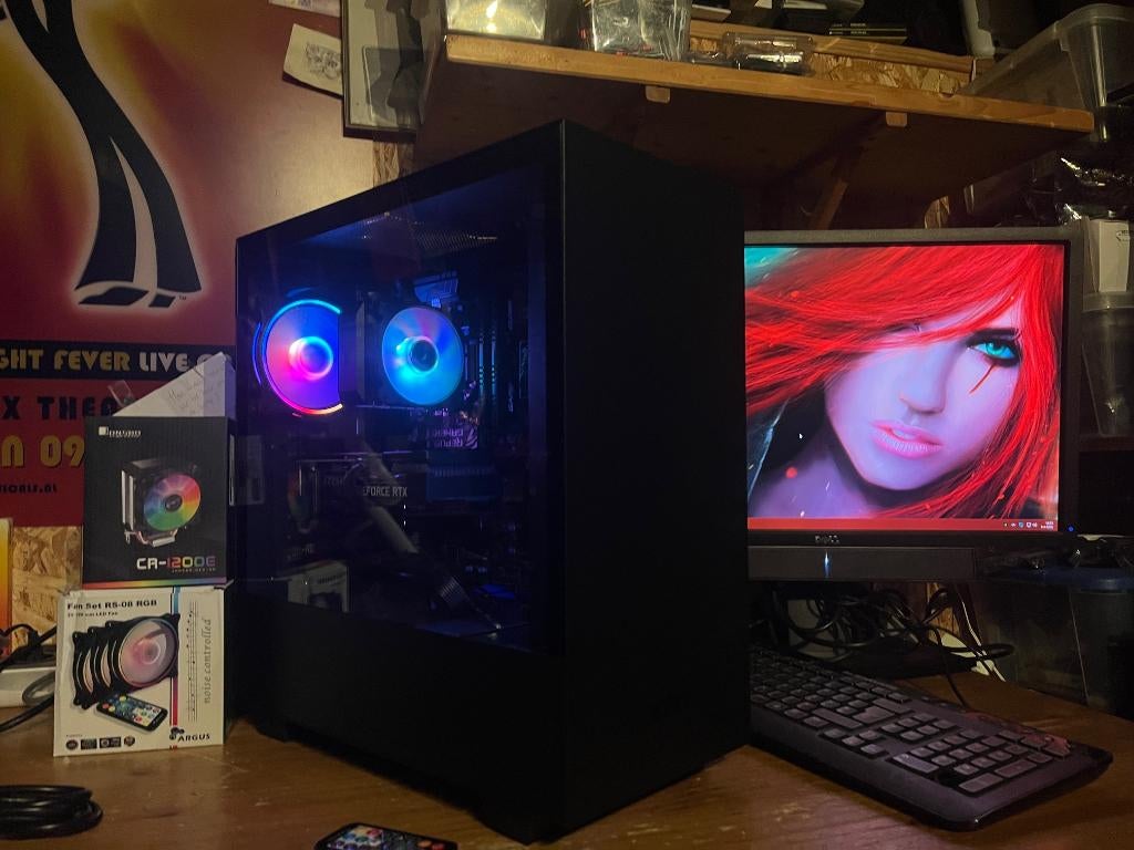 RGB Game-PC Core i7-9700/16GB/512GB SSD/RTX3050 8GB/1TB, Computers en Software, Ophalen, Gebruikt, Gaming, HDD