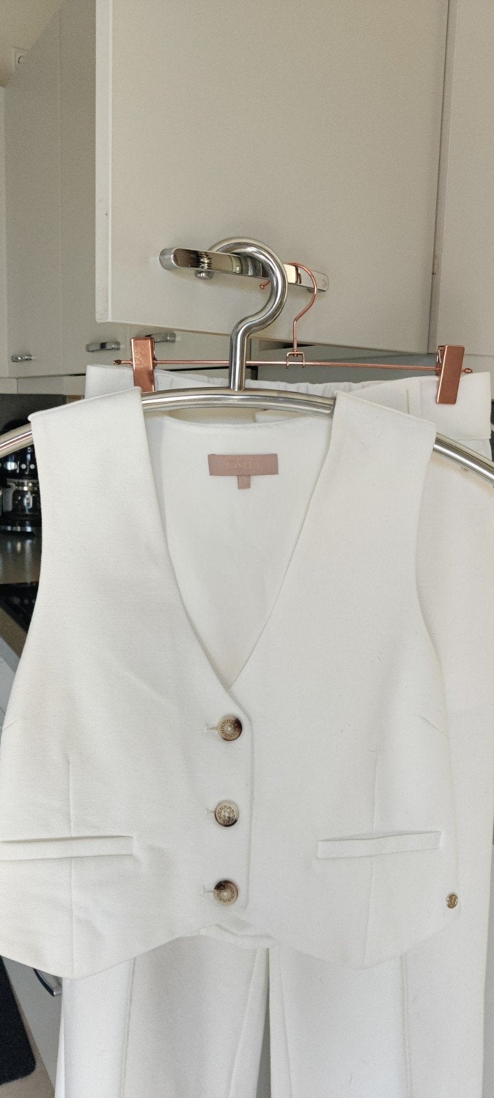 Josh v witte tweedelige set wijde  broek+ gilet €289, Ophalen of Verzenden, Zo goed als nieuw, Wit, Accessoires