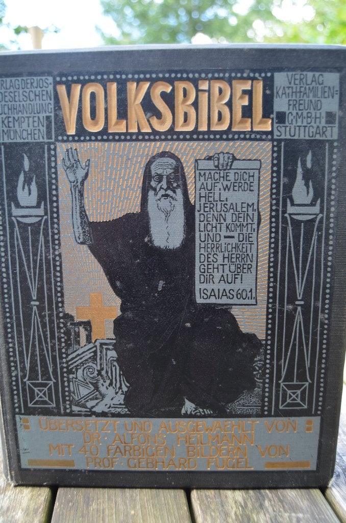 Duitse Volksbijbel Deutsche Volksbibel 1912 mooie ill., Ophalen of Verzenden