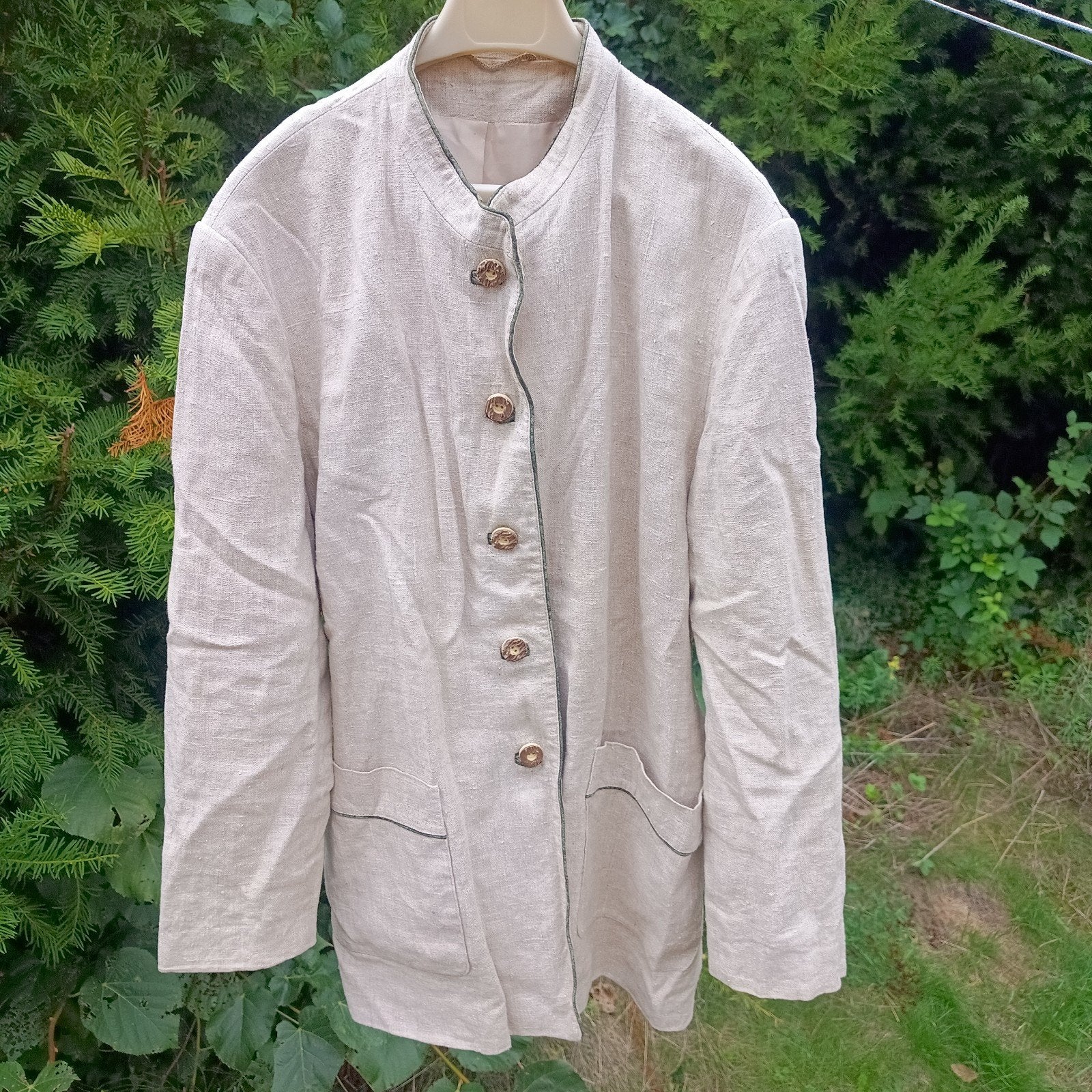 Linnen 44 XL dirndl jasje blazer beige Oktoberfest, Kleding | Dames, Ophalen of Verzenden, Zo goed als nieuw, Maat 42/44 (L), Overige thema's
